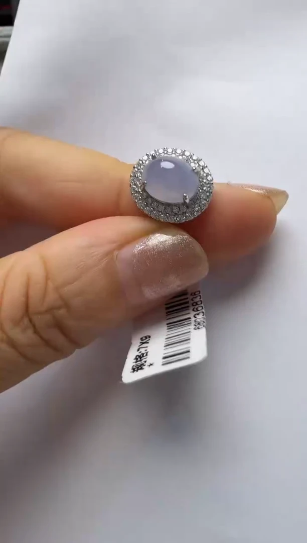 吊坠(不含链)银S925镶嵌翡翠925银镶缅甸A货翡翠戒指