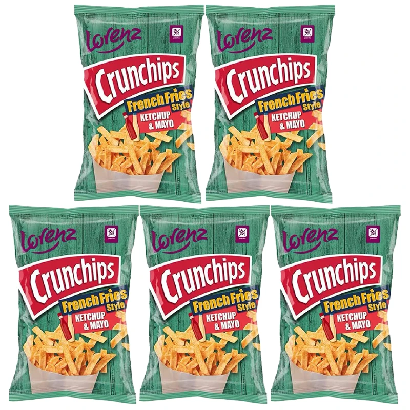 【26年3月27日到期】波兰劳仑兹法式番茄蛋黄酱味原切薯脆片90g*5袋