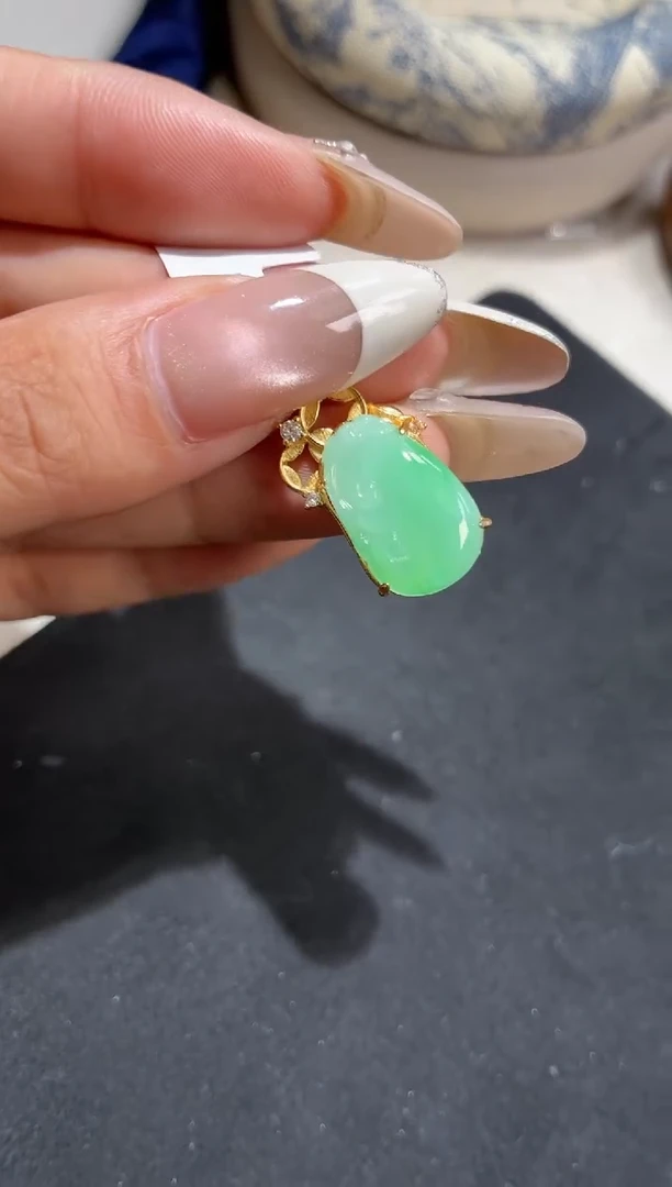 吊坠(不含链)银S925镶嵌翡翠【挽石珠宝】如意