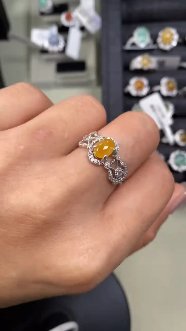 【闪购商品】翡翠戒指银S925镶嵌9479