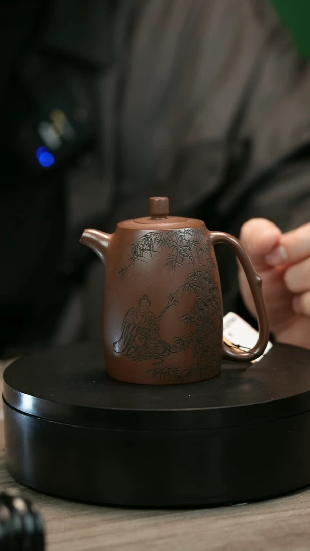 茶壶紫砂高H2481赵信军刻绘高井栏