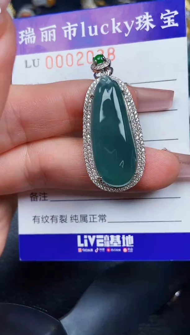 翡翠银S925镶嵌颈饰2038