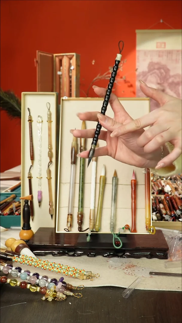 169号闪孤品高货毛笔链接 清水试笔 蘸墨不退