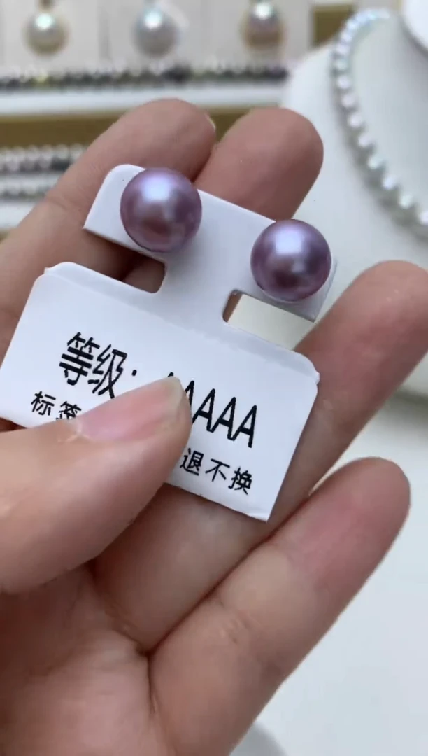 银S925镶嵌耳饰淡水珍珠q68