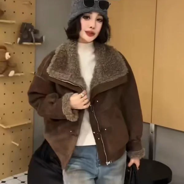 【莲姐专属】253翻领毛毛外套 MM