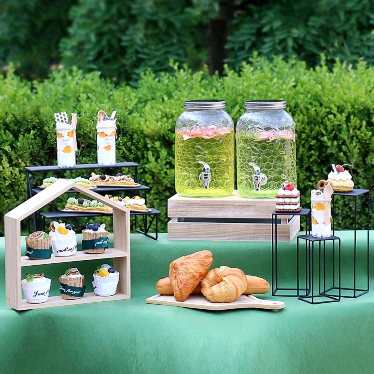 糖果盘前台招待高端木制甜品台摆件套装轻奢展示架婚礼茶歇蛋糕盘