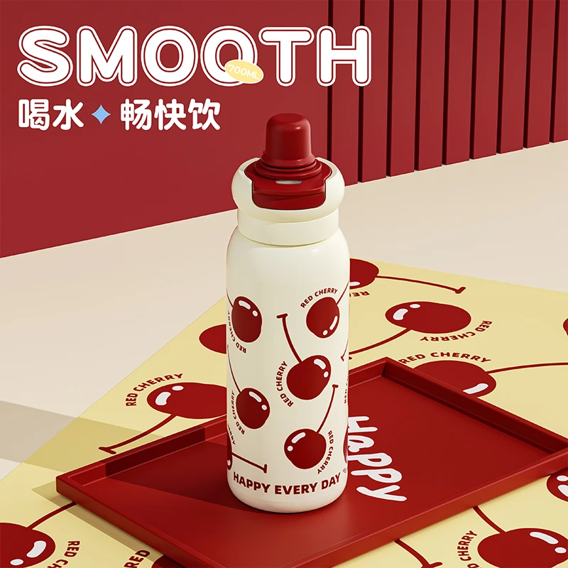 保温杯女士专用水杯子爆款2025最新款高颜值网红大容量儿童吸管杯