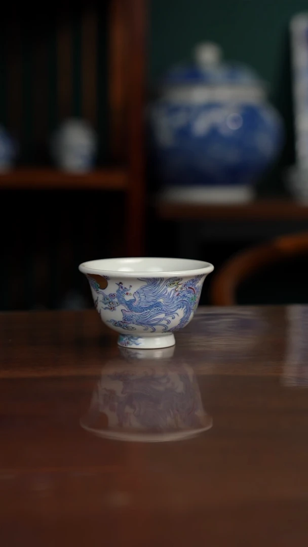 空山明月 新斗彩 麒麟追凤