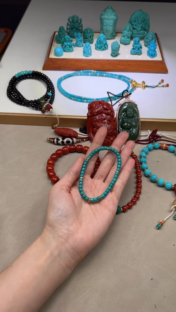 【闪购商品】绿松石手串手串18K金镶嵌手串手串