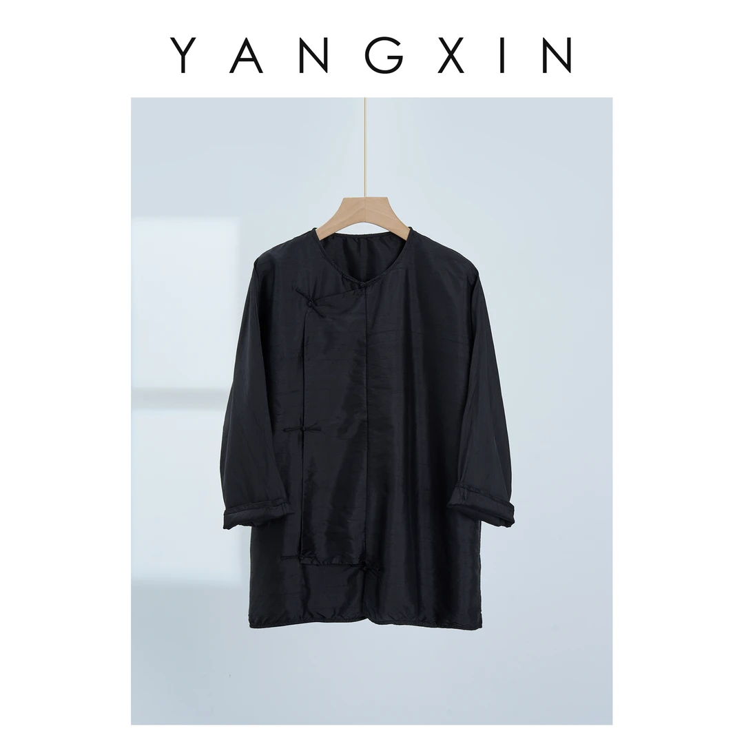 【无龄·杨昕】“玄绡叩韵”高级设计感小众盘扣新中式宽松上衣SS05100