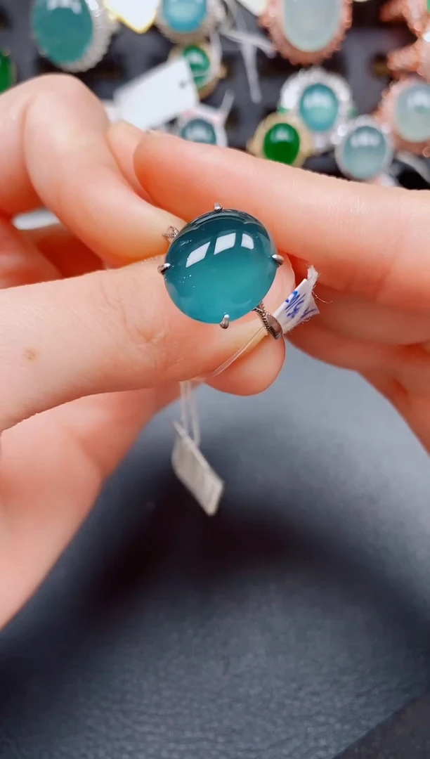 银S925镶嵌戒指翡翠翡翠