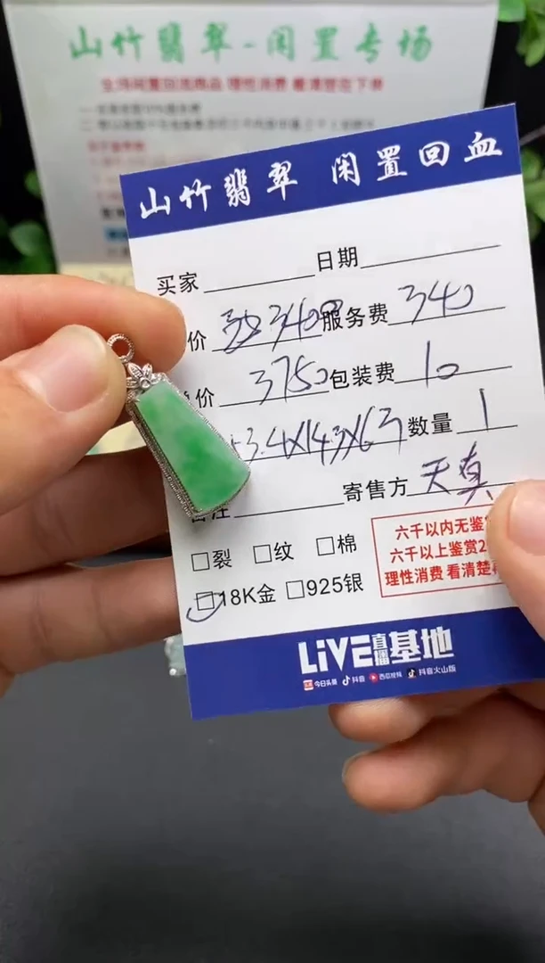 颈饰18K金镶嵌翡翠3002040