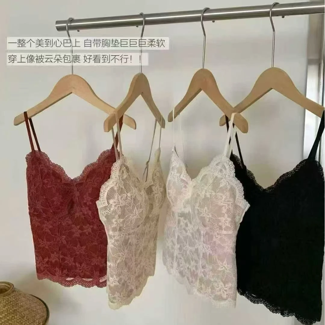 YEER·SHOP 爷儿冬季时尚设计师款多色蕾丝印花吊带