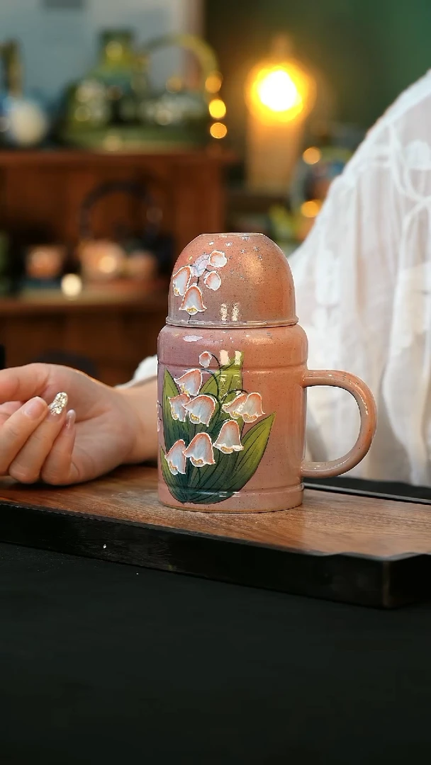 杯手绘心瓷陶瓷浮力