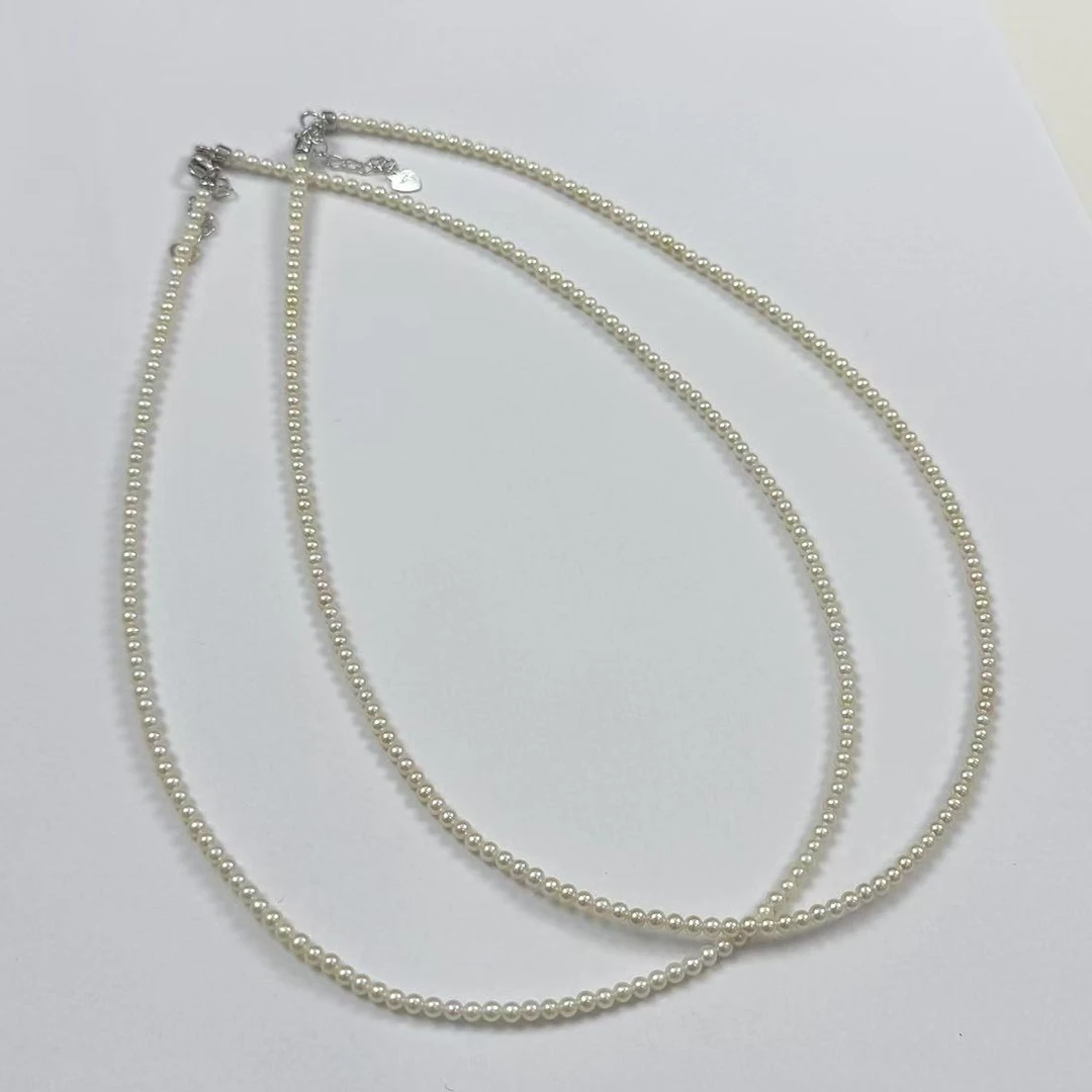【北野珠宝】天然淡水小米珠珍珠项链-B79H-278多样性发一2.5mm