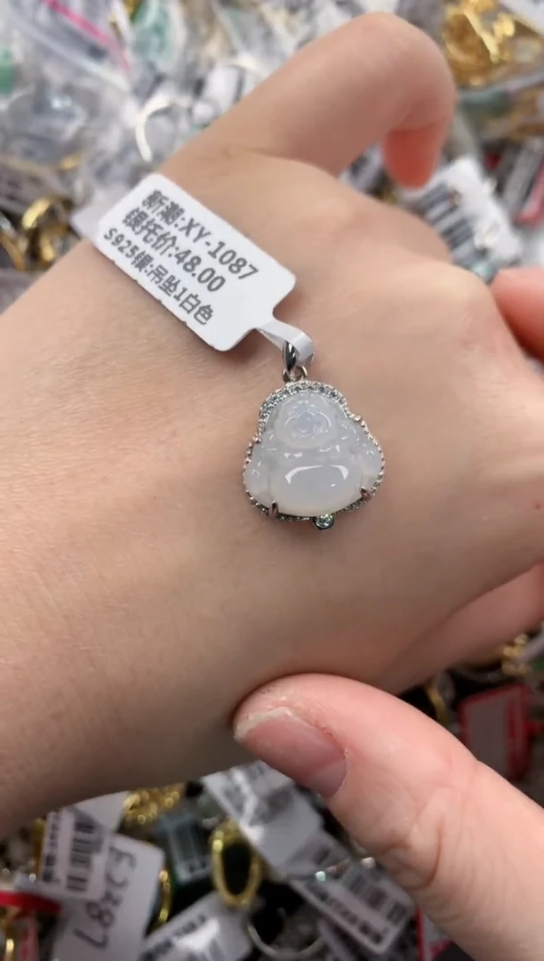 银S925镶嵌戒指翡翠333---1
