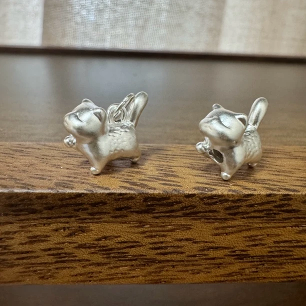 吊坠足银 蛋蛋小猫傲娇小猫足银吊坠可爱单配件