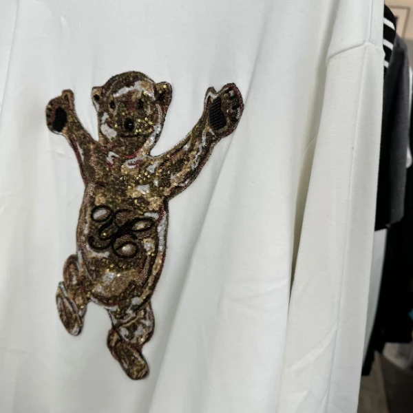 百搭棉质卫衣女春季时尚烫钻提花设计感宽松遮肉上衣Y317306458