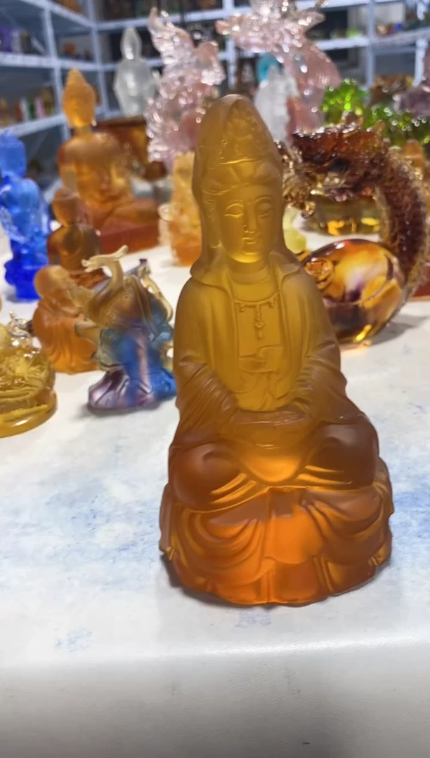手工艺品琉璃全品无暇观音  古法琉璃 介意勿拍 不退不换