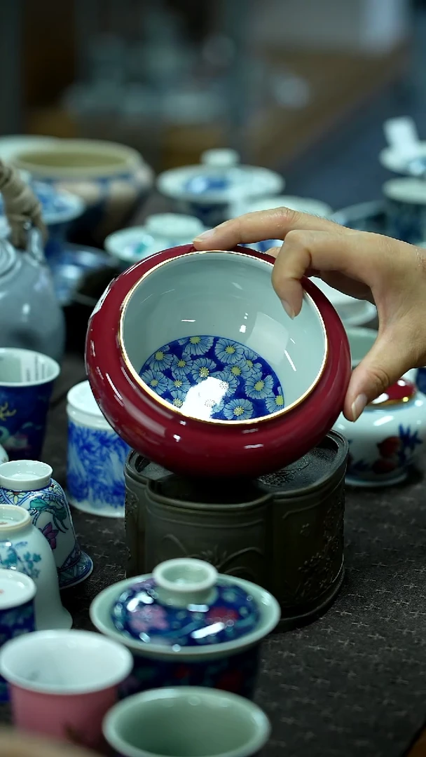 开仓千款景德镇手绘茶具放漏
