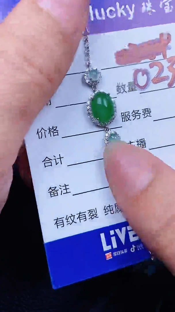 颈饰银S925镶嵌翡翠0231