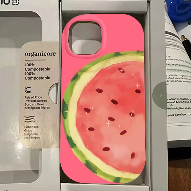 新款夏日西瓜适用iPhone15/16promax苹果手机壳14plus硅胶13/12软
