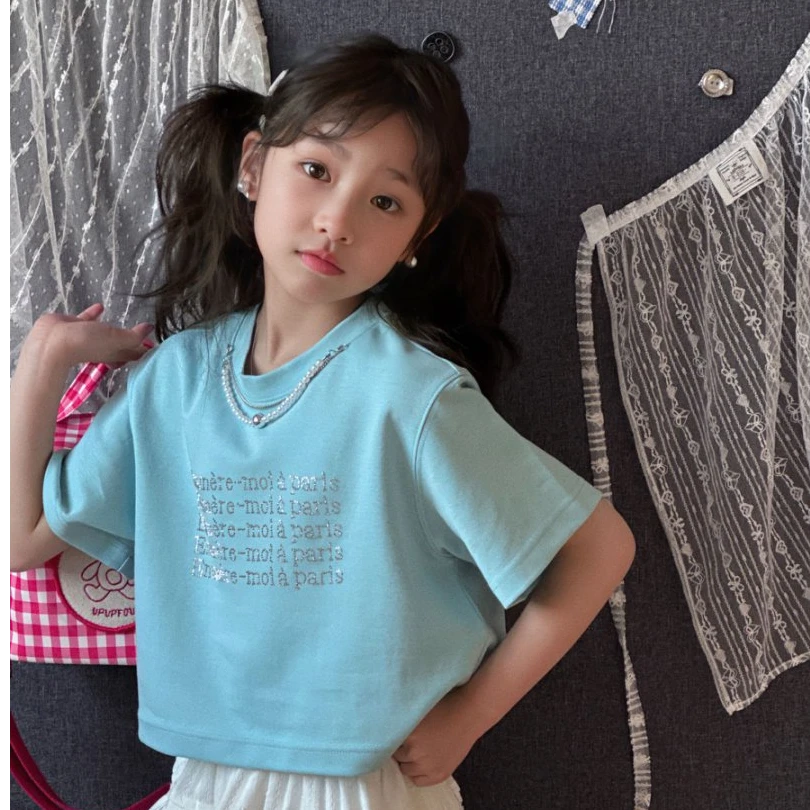 百搭T恤休闲夏装纯色短袖欧若新中式夏季圆领数字4S1126