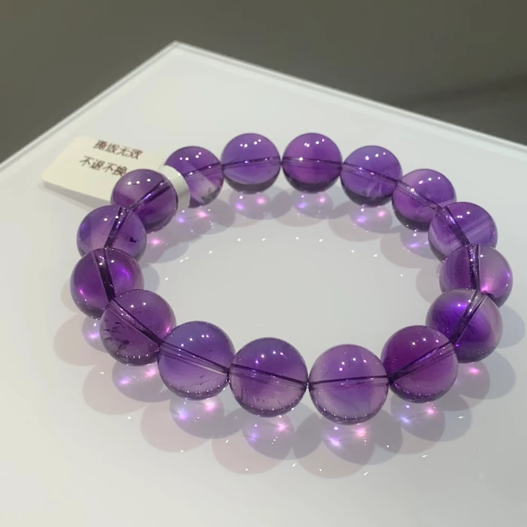 天然高品巴西紫水晶手链单圈轻奢时尚百搭手串多样性发一默认微瑕