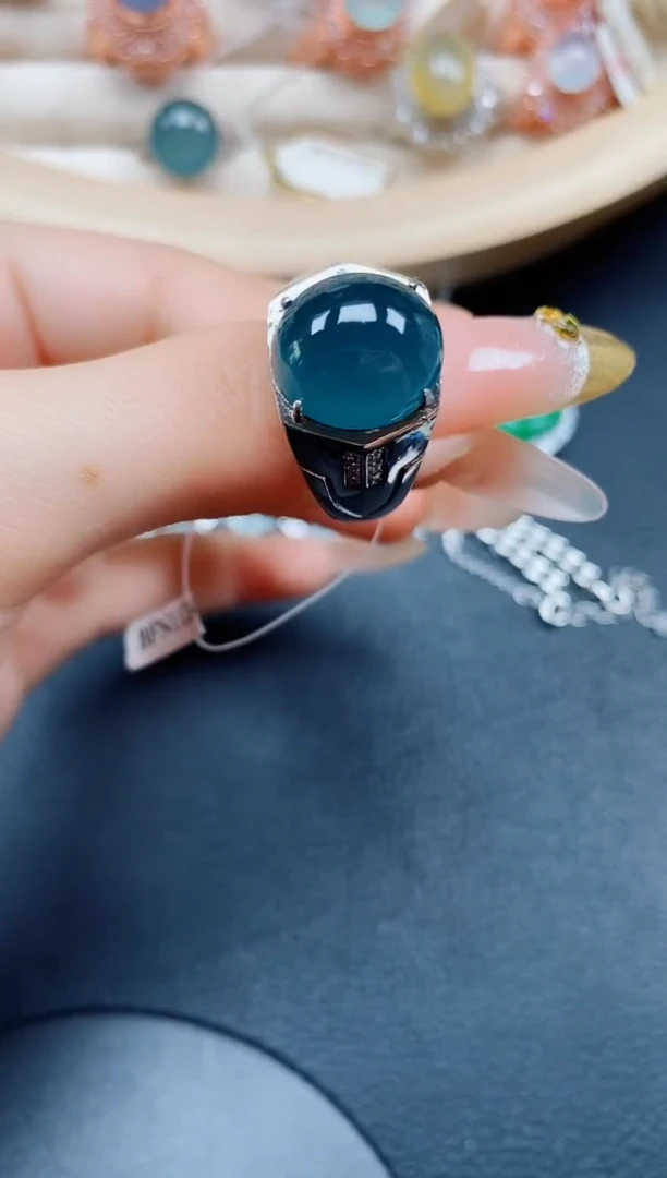 【闪购商品】翡翠戒指银S925镶嵌翡翠