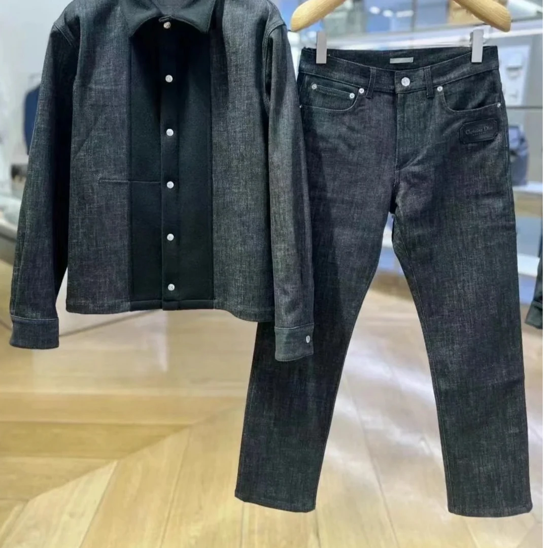 未使用 DIOR/迪奥 男士黑色经典休闲款牛仔裤裤子外套男装128929