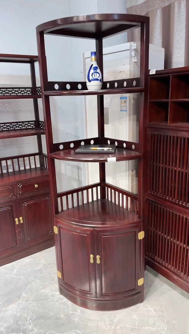 花梨木类储物柜黑酸枝转角柜