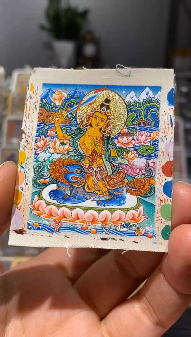 吊坠热贡唐卡手绘作品