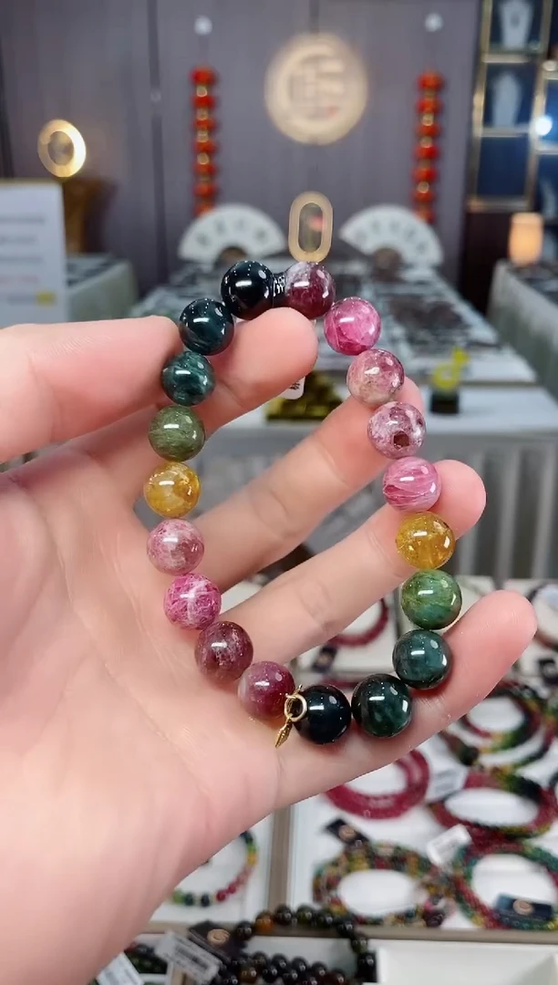 未镶嵌老矿碧玺单圈手串10mm+碧玺xion多样性发货一条