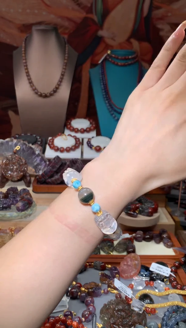 未镶嵌珠宝半成品水晶蓝针貔貅阵手串多样性发其1