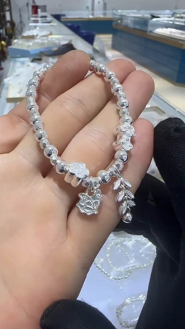 珐琅足银福利蝴蝶麦穗手链