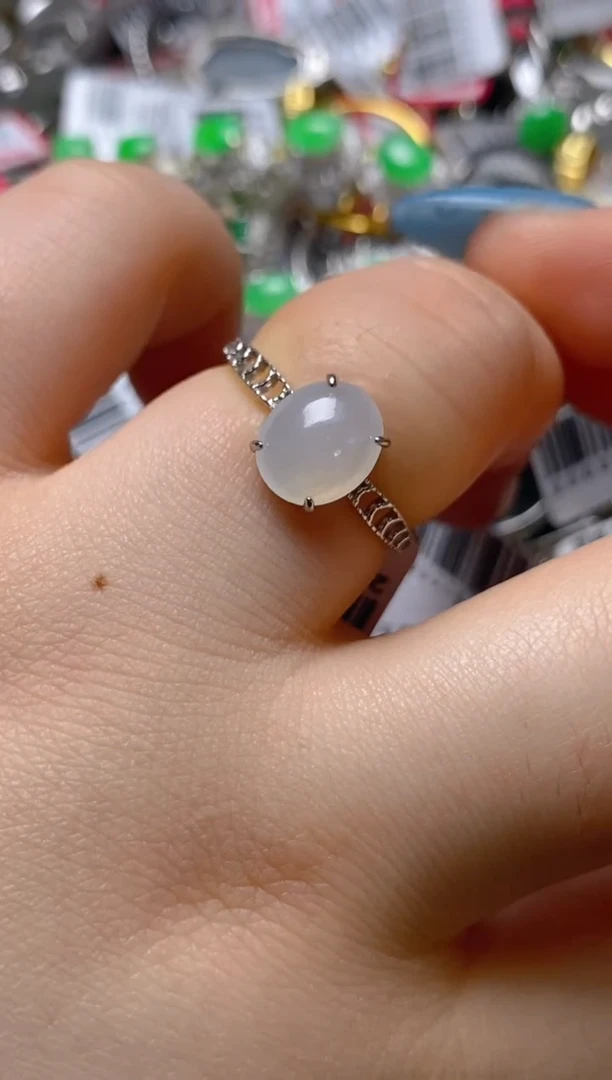 银S925镶嵌戒指翡翠百内无证书