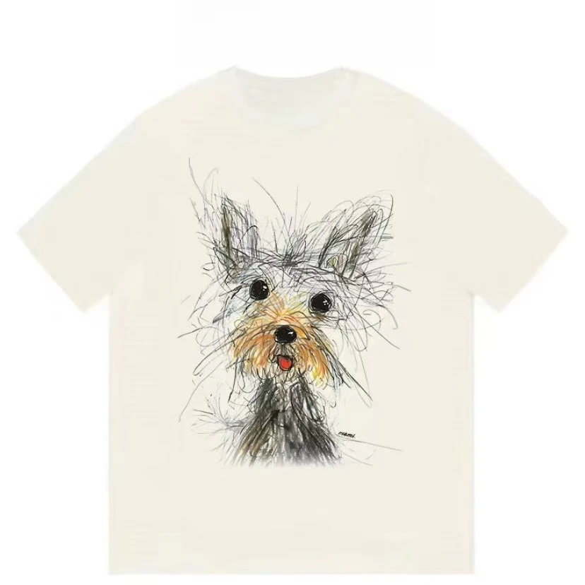 【FASCURE】潦草小狗  高定短袖系列 260G纯棉宽松圆领短袖