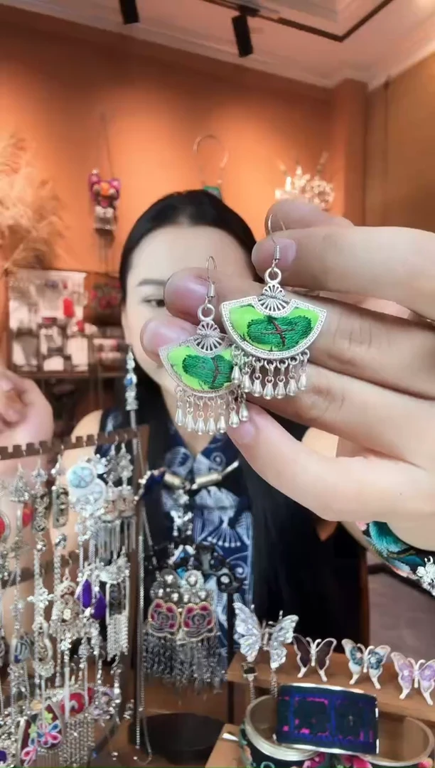 刺绣纯手工民族风耳环
