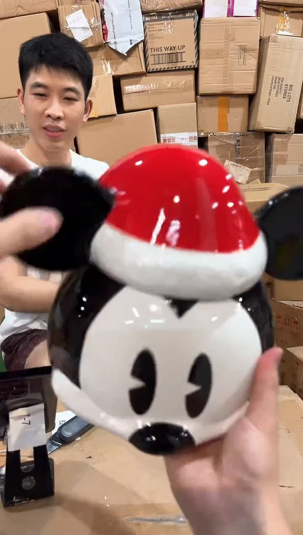 瓷片新款大号原盒米奇头罐