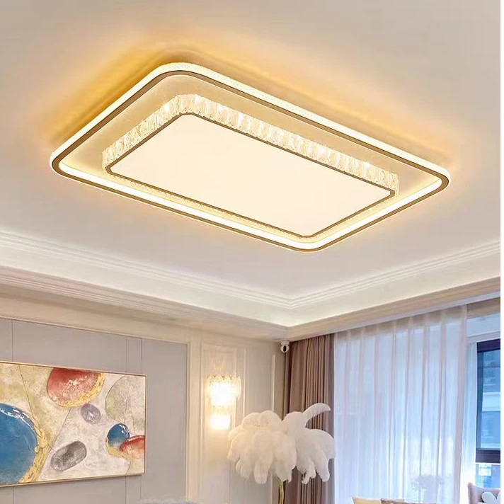 新款简约大气房间长方形大厅卧室吸顶灯走廊餐厅防蚊虫家用吸顶灯