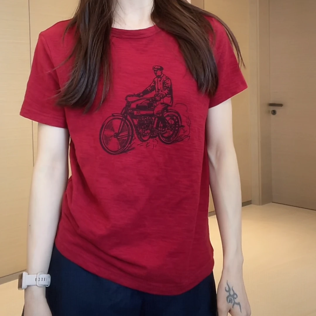 美式复古字母印花圆领T恤女2025新款夏季时尚设计感上衣