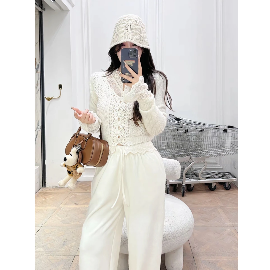 媛媛 【约里墨转角】韩系小心机镂空时尚感百搭显瘦上衣毛衣#M0405