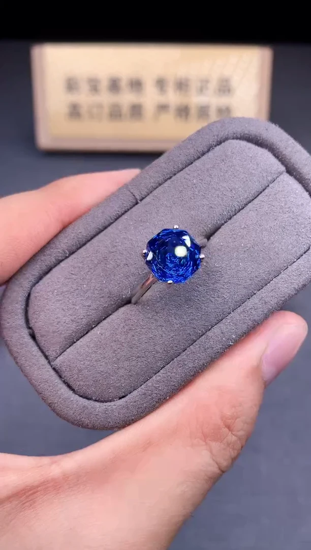 银S925镶嵌戒指托帕石2222