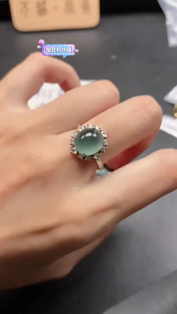 银S925镶嵌戒指翡翠51511