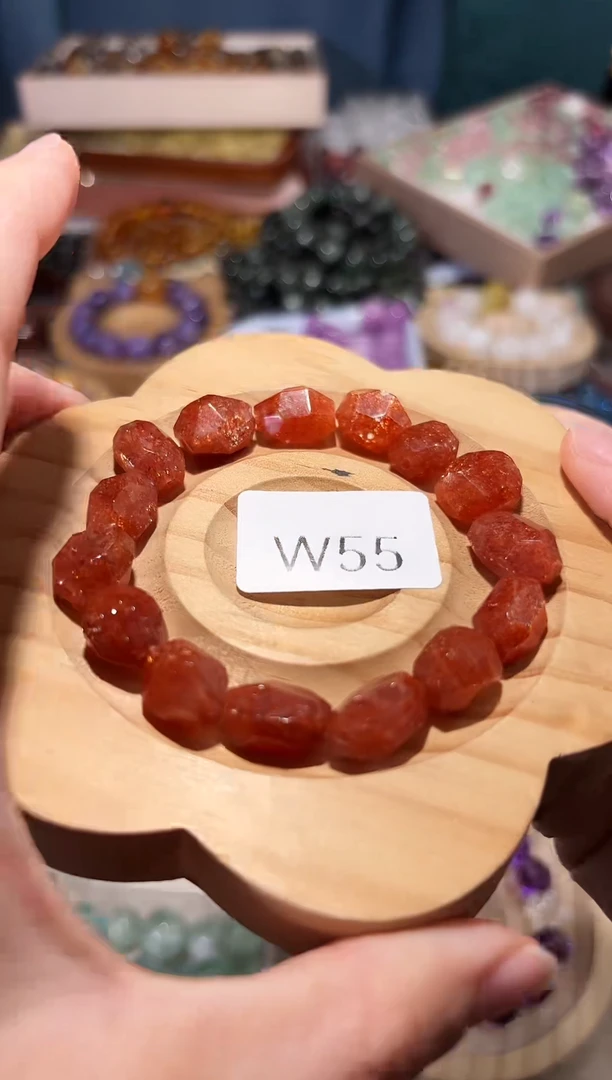 水晶手串未镶嵌W55金太阳小随形卡10单颗
