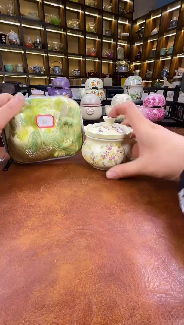 瓷片桃花猫咪茶咖杯