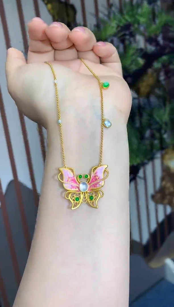 翡翠18K金镶嵌颈饰581-春日珠宝