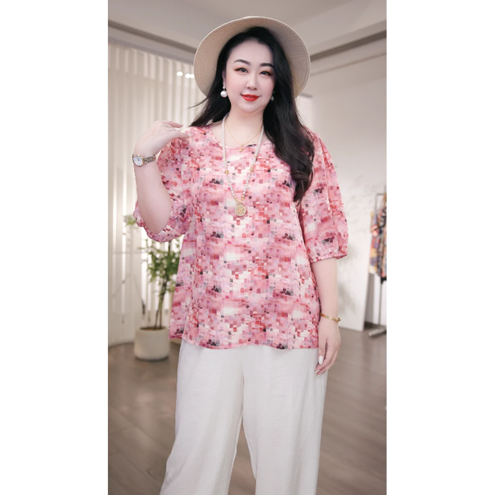 大码洋气简约时尚休闲百搭显瘦遮肉宽松上衣