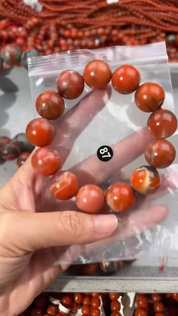 南红玛瑙手串未镶嵌艳*17