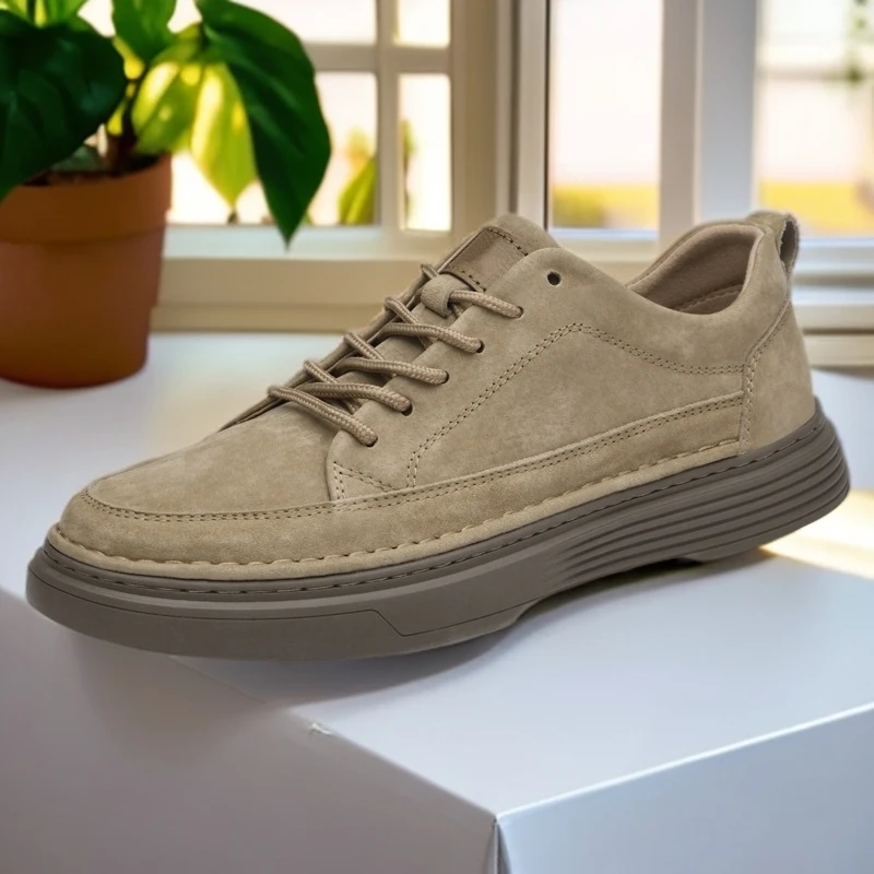 大码男士板鞋时尚百搭英伦风厚底休闲鞋运动小皮鞋